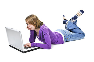 Image showing Girl with computer