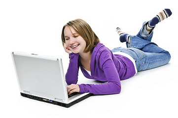 Image showing Girl with computer