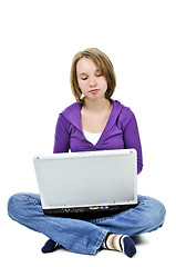 Image showing Girl with computer