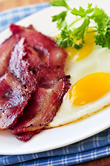 Image showing Bacon and eggs