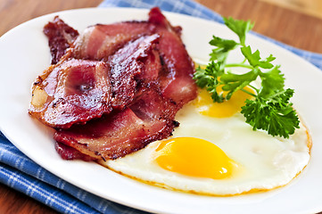 Image showing Bacon and eggs