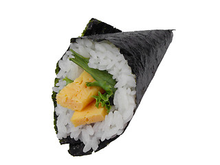 Image showing Egg hand roll-temaki egg