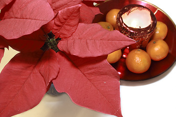 Image showing candle and fruit