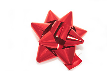 Image showing red foil bow