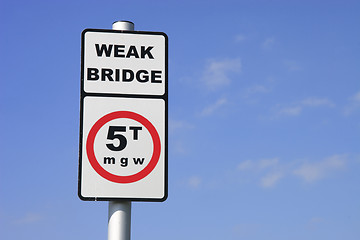 Image showing weak bridge sign