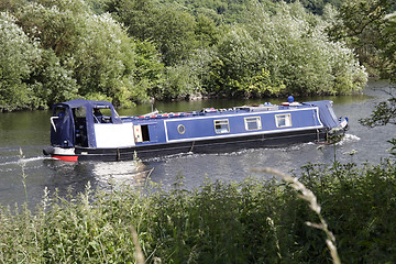 Image showing narrowboat on the river