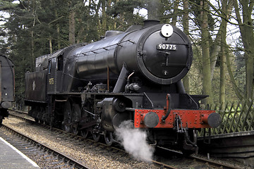 Image showing old black steam engine