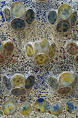 Image showing Detail of the ceramics from the Casa Batllo in Barcelona, Spain