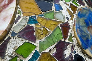 Image showing Detail of the ceramics from the Casa Batllo in Barcelona, Spain.