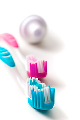 Image showing toothpaste and toothbrushes