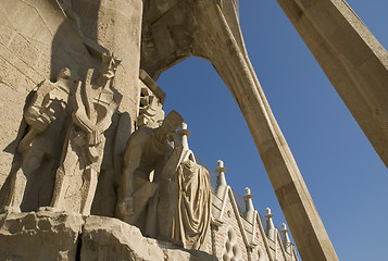 Image showing Details of Sagrada Familia in Barcelona