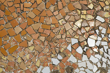 Image showing Detail of the ceramics from the Casa Batllo in Barcelona, Spain. Architect Antonio Gaudi