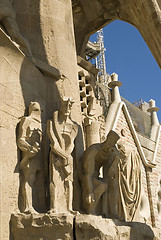 Image showing Details of Sagrada Familia in Barcelona