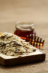 Image showing oatmeal and honey