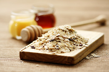 Image showing oatmeal and honey