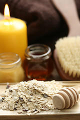 Image showing oatmeal and honey