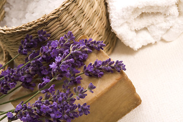 Image showing lavender bath items