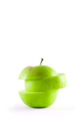 Image showing Sliced green apple