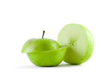 Image showing Sliced green apple