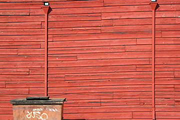 Image showing Red Wooden Wall