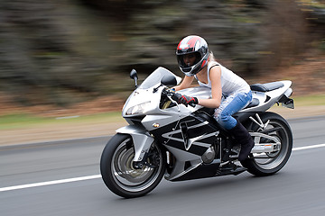 Image showing Blonde Biker Girl