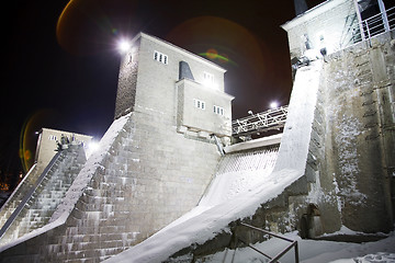 Image showing Dam by Winter Night