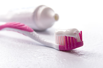 Image showing toothpaste and toothbrush