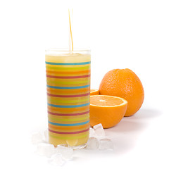 Image showing oranges, ice and juice