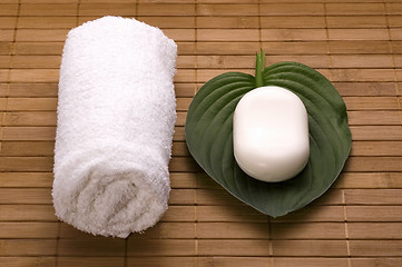 Image showing milk bath. white spa