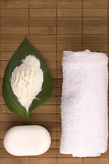 Image showing milk bath. white spa