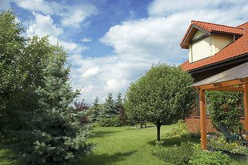 Image showing summer landscape. house and garden