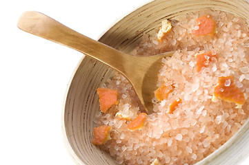 Image showing orange salt. sweet aroma bath