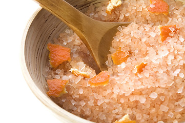 Image showing orange salt. sweet aroma bath