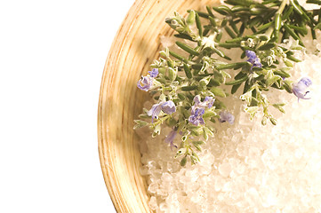 Image showing rosemary salt. aroma bath