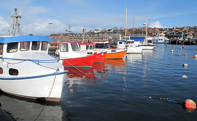 Image showing Small colorful fishingboats