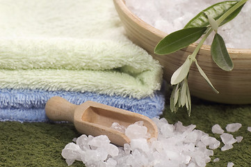 Image showing olive bath items