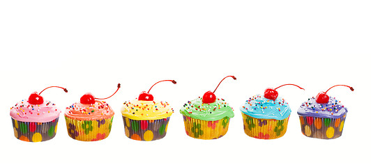 Image showing Rainbow Cupcakes