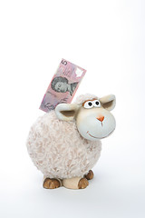 Image showing Sheep Coin Bank With Australian Dollars