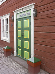 Image showing Old coloured out door