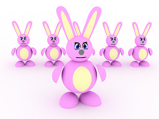 Image showing Leader of pink rabbits