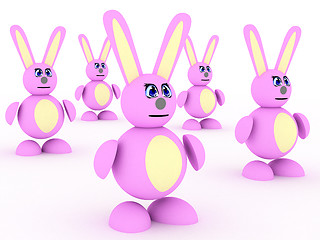 Image showing Pink rabbits