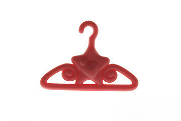 Image showing Pink Hanger With Hearts On White Background