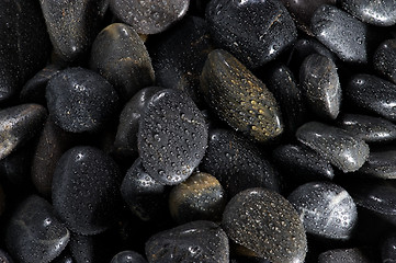 Image showing Texture, wet black stones