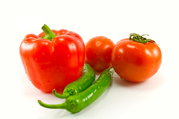 Image showing peppers and tomatoes