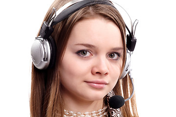 Image showing Teenage girl in headphones