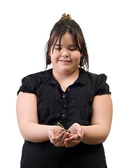 Image showing Girl Holding Sapling