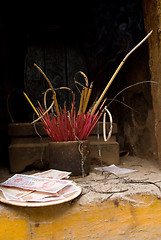 Image showing Paper money at the Tran Quoc Pagoda