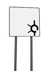 Image showing Isolated Roundabout Sign (Add Your Own Text)