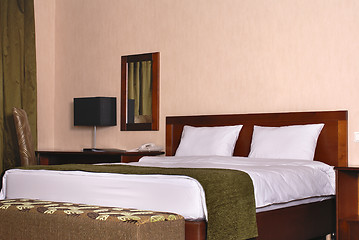 Image showing Part of interior of hotel bedroom