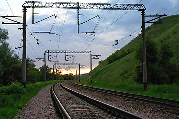 Image showing Railroad in early morning